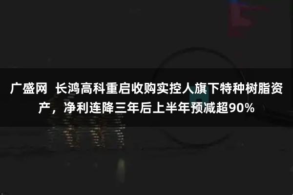 广盛网  长鸿高科重启收购实控人旗下特种树脂资产，净利连降三年后上半年预减超90%